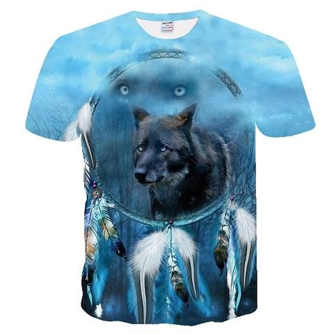 T-Shirt Loup Capteur de Rêve